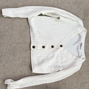 SO Cream Ribbed Knit Cardigan